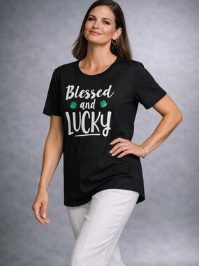 Celebrate It Black 'Blessed and Lucky' Graphic Tee